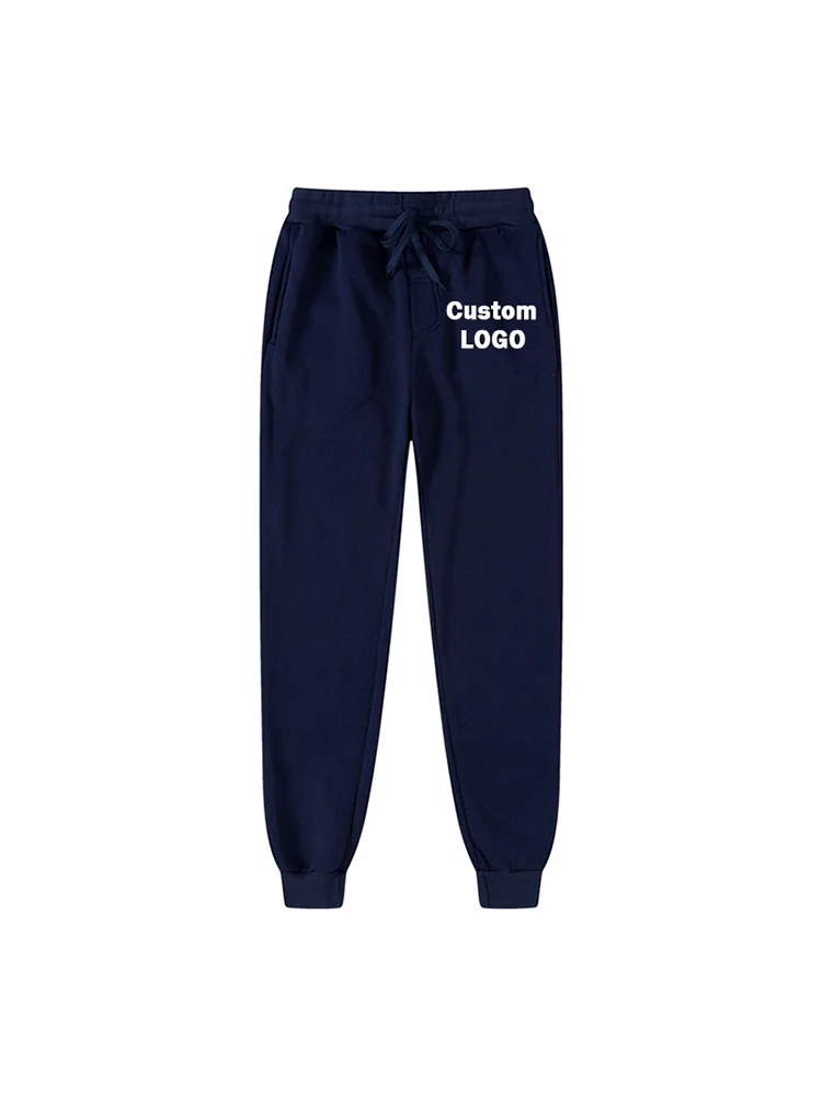 Custom Your Logo Men's Women's Long Pants Autumn Winter Mens Casual Fleece Sweatpants Soft Sports Pants Jogging Pants 5 Colors