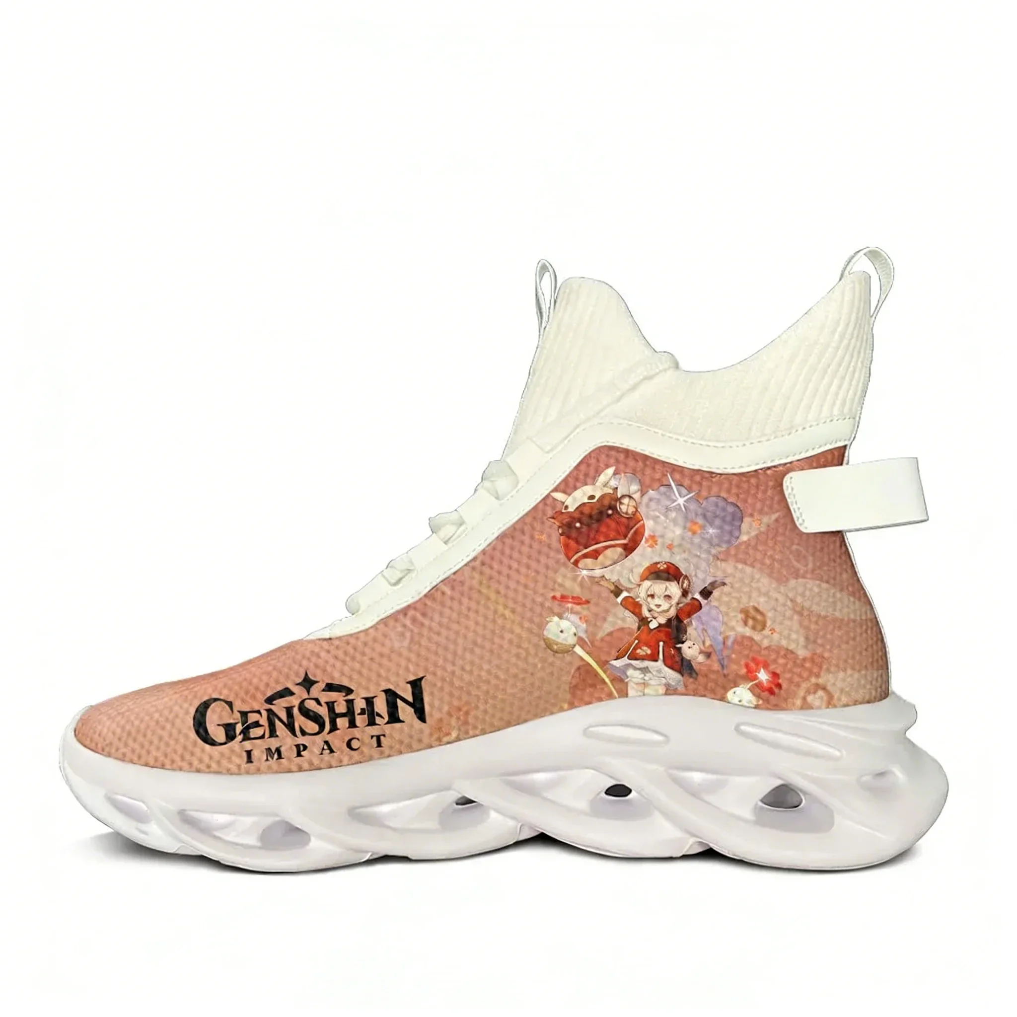 

Кроссовки Genshin Klee High Top Flats для мужчин и женщин, спортивная обувь для бега, высококачественные кроссовки на шнуровке, сетчатая обувь, индивидуальный дизайн.