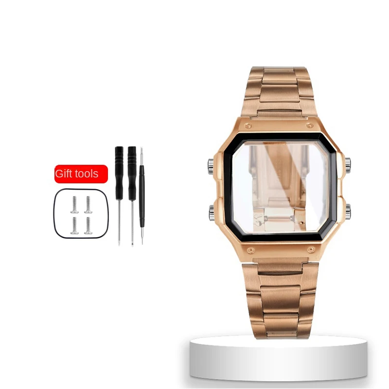 Für Casio AE1200 Gehäuse-Modifikationskit, Vollmetallgehäuse 3299, AE-1200 Lünetten-Glas-Wasserdichtungsring-Kit, 304 Edelstahlteile 5