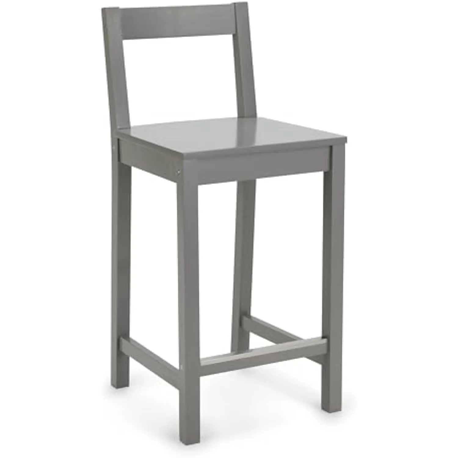 

Wooden Bar Stool with Backrest, Grey, 1 Unit