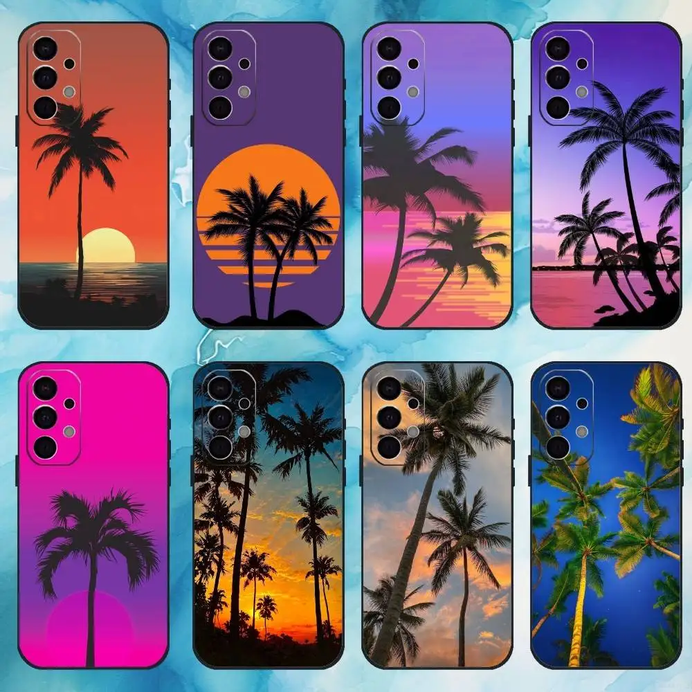 

Coconut Tree Phone Case For Samsung S25,24,23,22,30,21,10,9,Ultra,Plus,Lite,FE,4,5 G Soft Black Case