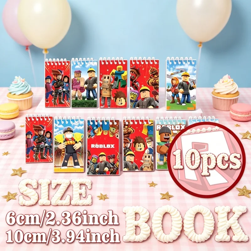 Robloxed Notizbuch, 10 Stück, niedliche Anime-Cartoon-Schulbedarf, tragbares Tagebuch, modische Bürobedarf, Spiralbuch, Urlaub, Party, Geschenk – Detail 5