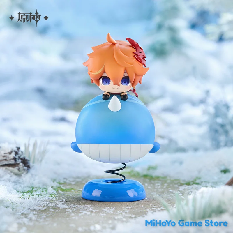 [Genuine] MiHoYo Official Genshin Impact Tartaglia Figure Happy Shake ABS PVC Ornament Metal Statue Tartaglia Cute Lovers Gifts