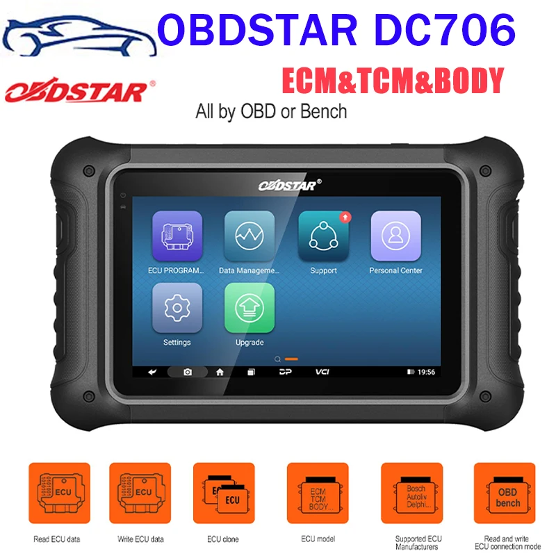 2025 OBDSTAR DC706 ECU Tool Full Version for ECM /TCM/ BODY/Clone by OBD or BENCH for Car and Motorcycle Plus P003 In Stock