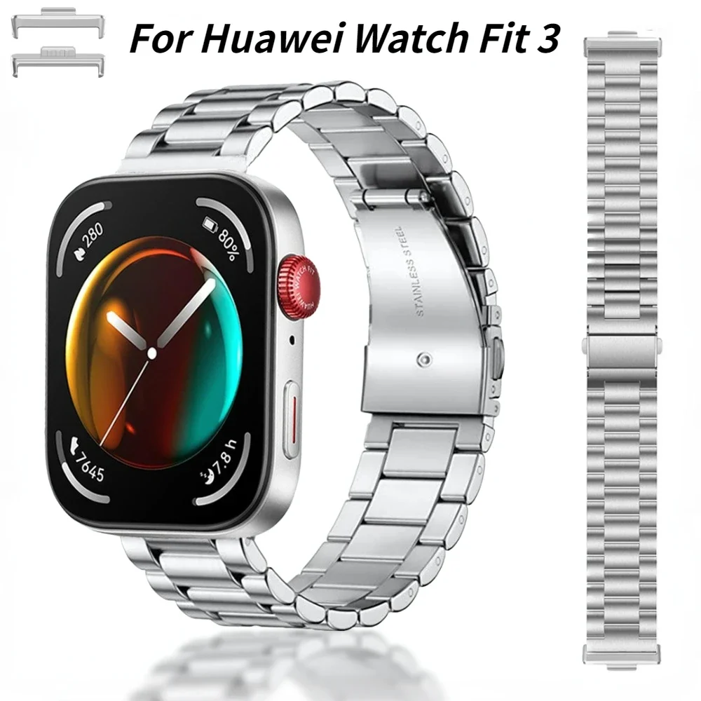 

Ремешок из нержавеющей стали для Huawei Watch Fit 3, регулируемый браслет для смарт-часов Huawei Watch Fit 3, аксессуары