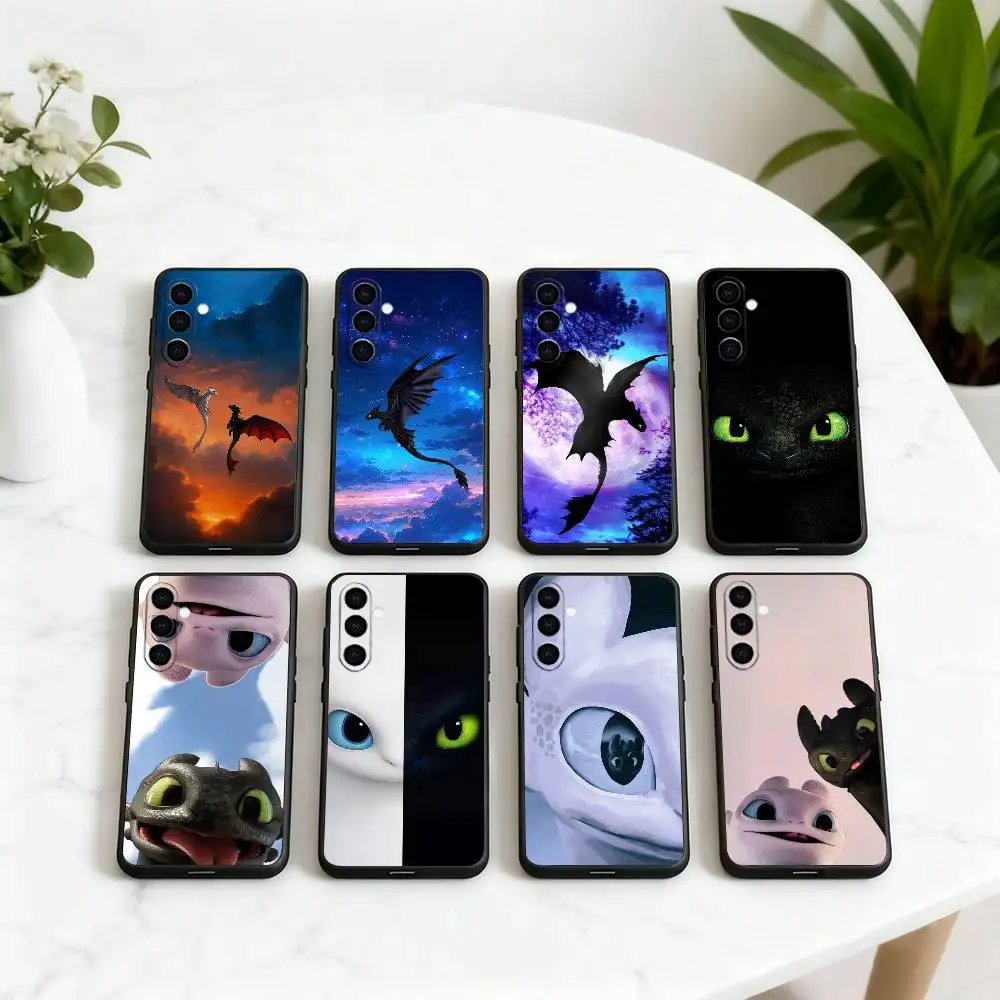 

Cartoon T-Toothless D-DragonS TD Phone Case Black Silicone Soft For Samsung Galaxy A73,A72,A71,A70,A53,A52,A51