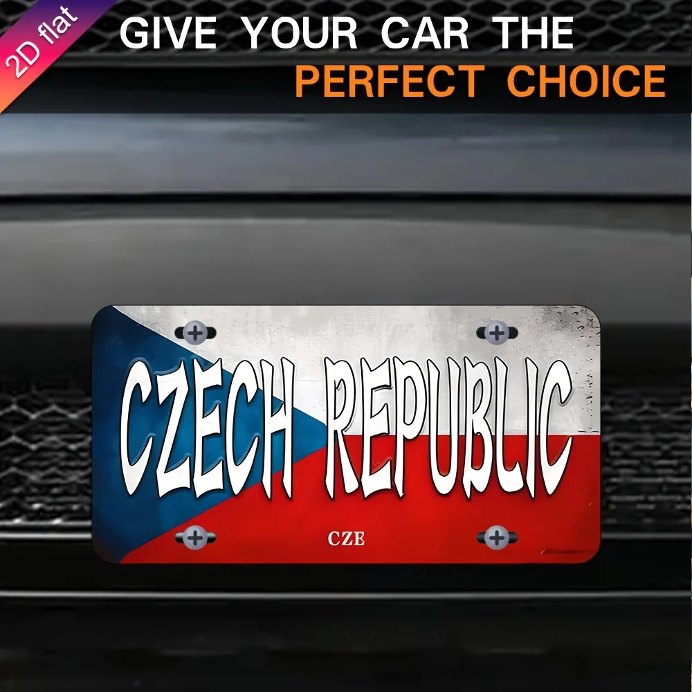 Home Decor  Czech Republic Metal License Plate - UV Printed  Wall Decorative Plaque , Suitable for Home, Cafe, Restaurant, Garag
