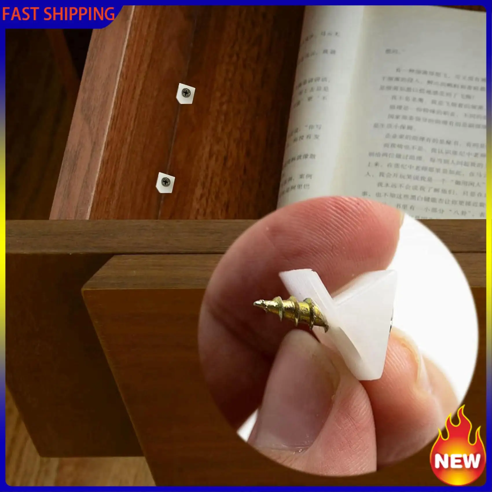 خاص 150 قطعة من دعامات الأدراج، درج بلاستيكي أبيض، إصلاح ترهل السفلي، إصلاح أسافين مع مسامير للأثاث