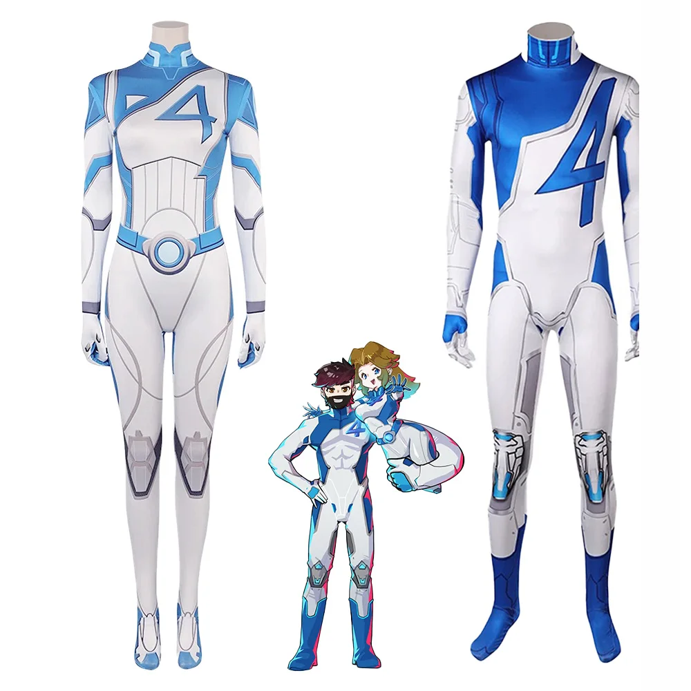 Game Surprise Battle couple Invisible Woman Mr. Fantastic cosplay costume tight-fitting onesie Halloween party play costume