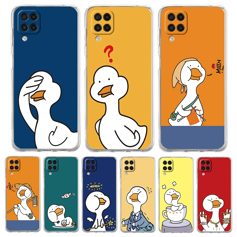 Funny Cartoon Duck Goose Phone Case for Samsung A17 A13 A15 A25 A35 A37 A57 A51 A55 A71 A41 A23 A53 A73 5G A05s A07 4G Cover
