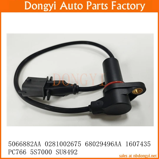 Crankshaft Position Sensor OE No. 5066882AA 0281002675 68029496AA 1607435 PC766 5S7000 SU8492