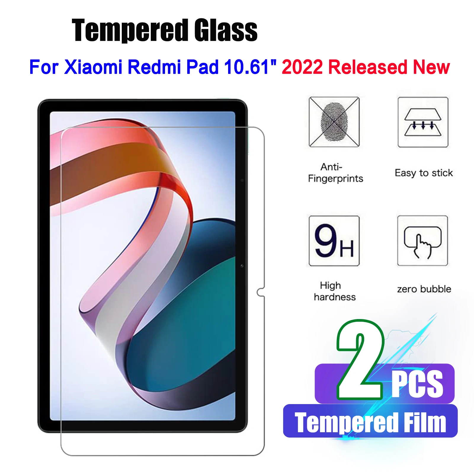 

Tempered Glass For Redmi Pad 2022 10.6 inch Screen Protective Film Anti-Scratch HD 9H Hardness Ultra Clear Tablet Tempered Glass