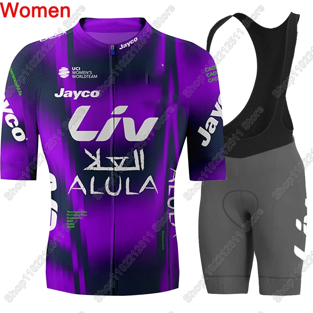 

2025 Jayco Alula Cycling Jersey Set Women Purple Australia Clothing Short Sleeve Bicycle Shirt Road Bike Suit MTB Wear Shorts