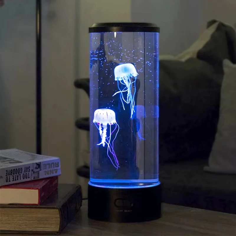 ABBN-LED Jellyfish Night Light USB Powered Colorful Lighting Modes For Home Office Desktop Decorative Gifts