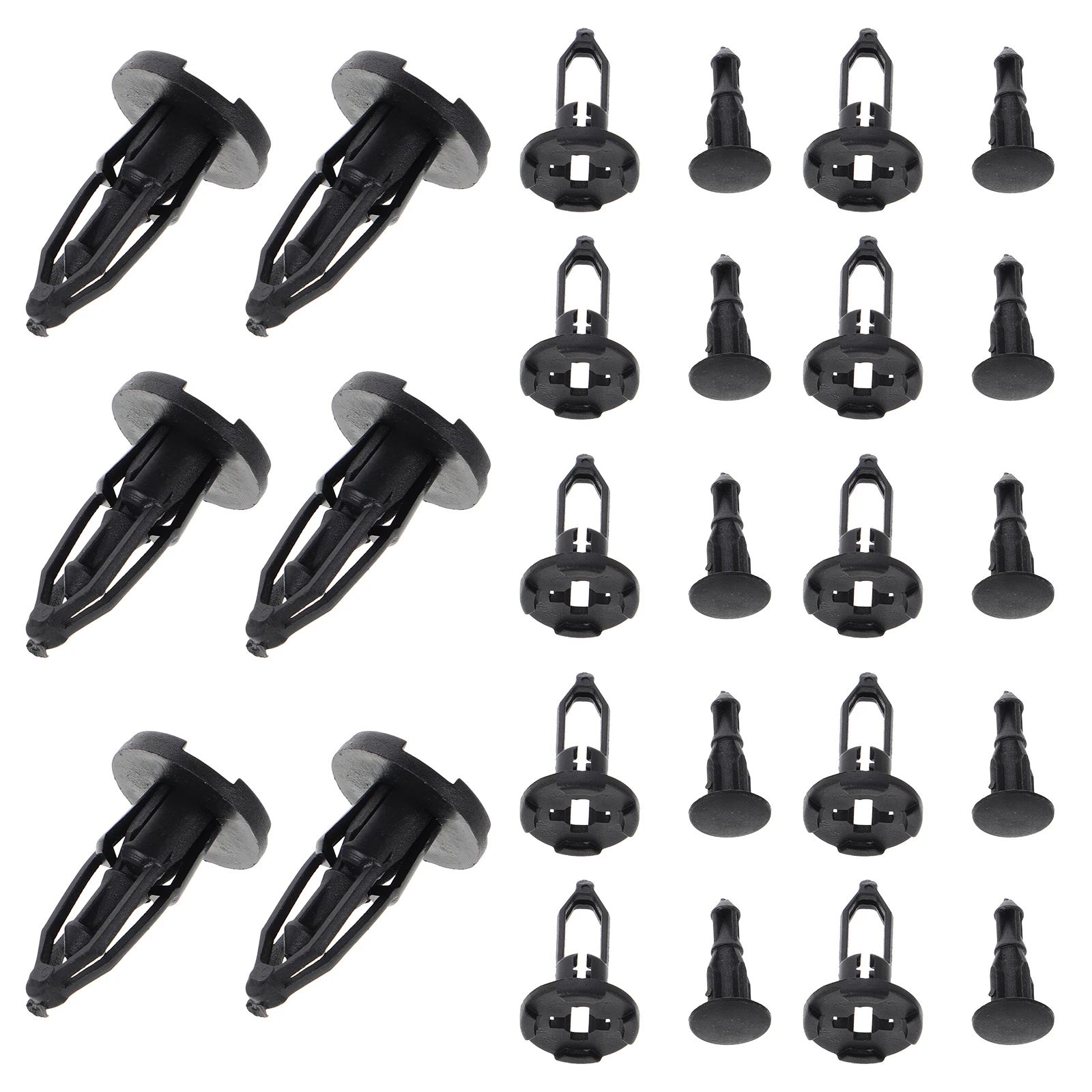 

50pcs Bumper Clips Durable Material Easy Installation Car Nylon Rivets Push Pin Screws Front Rear Bumper Grille Kit Automotive