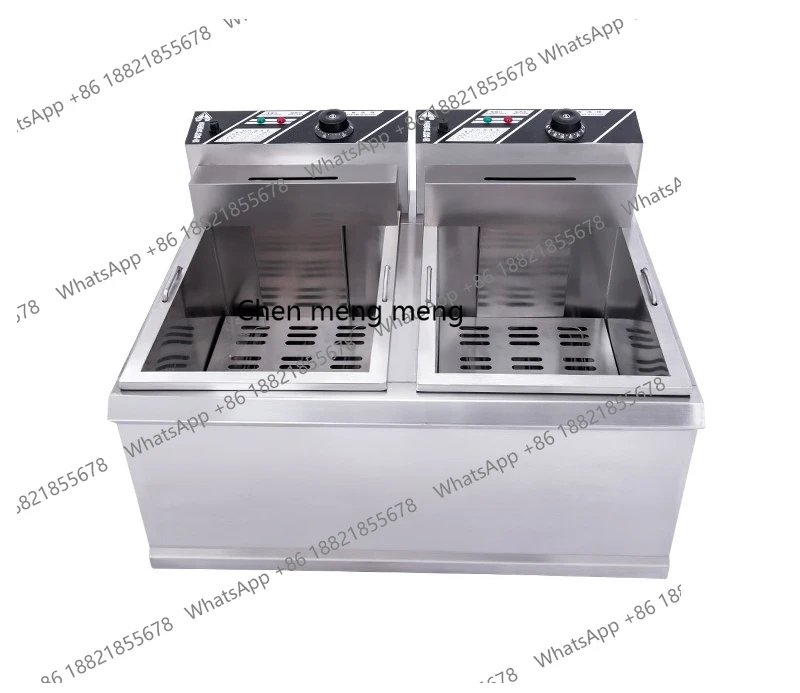 

Утолщенная электрическая фритюрница, коммерческая электрическая нагревательная двухцилиндровая электрическая фритюрница с двойным экраном 904, небольшое оборудование