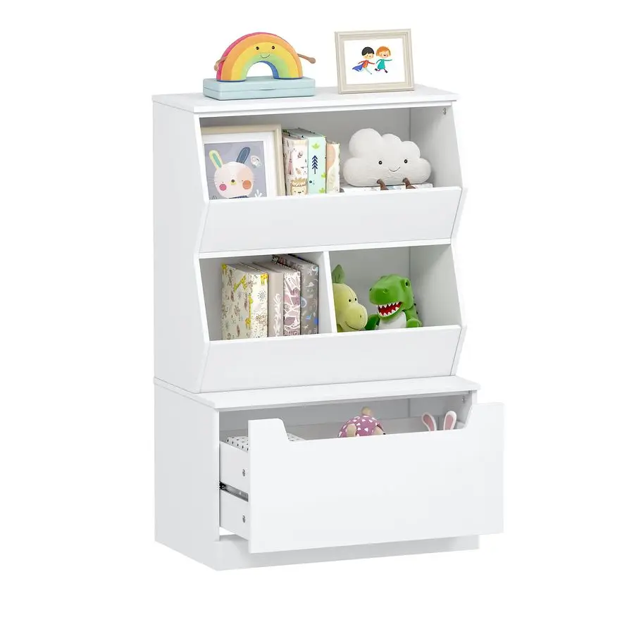 

Kids Toy Storage Organizer, Bookshelf for Kids and Bookcase with Drawer, Children Open Storage Cubby for Bedroom Pl Customizable