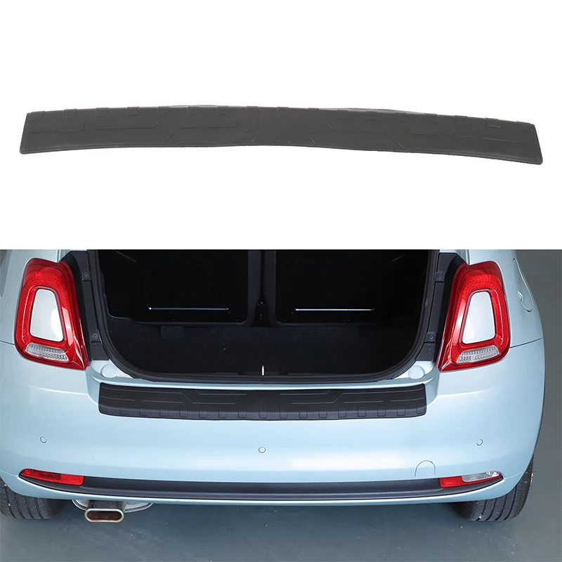 

Для Fiat 500 2016-2025 + TPE черный багажник автомобиля, бампер, декоративная защитная наклейка, модификация защиты автомобиля, аксессуары, 1 шт.