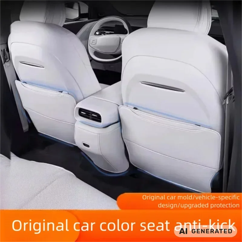 Leather Seat Kick Mats For XPeng G6 F30 2023~2026 Car Rear Row Seat Protection Anti-Scratch Dirt Resistant Pads Auto Accessories