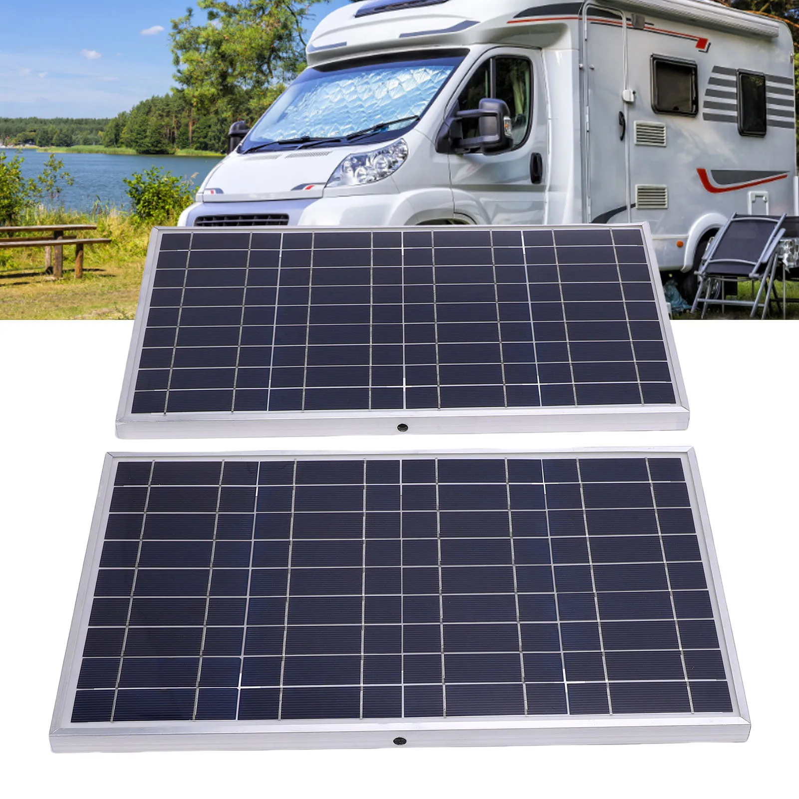 

Solar Panel Controller 200W Solar Panel Kit Aluminum Frame Solar Controller Kit for Off Grid Applications RV Travel