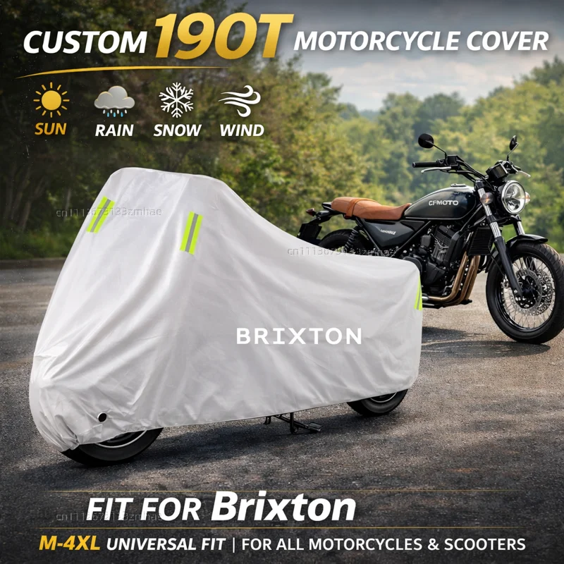 

For Brixton Cromwell 125 250 1200 Crossfire 500 Storr 500 Sunray 125 Outdoor Motorcycle Cover Waterproof Rain Dust Sun Cover