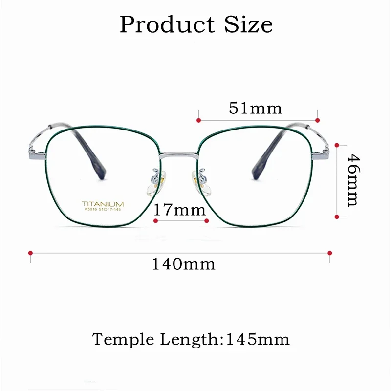 OLLYMURS Two-tone กรอบแว่นตาสําหรับชายใบสั่งยา Ultra-light Pure Titanium Retro ขนาดใหญ่กรอบแว่นตาออพติคอลสําหรับผู้หญิง