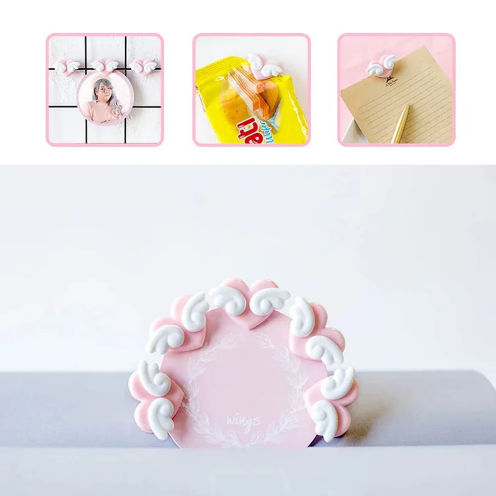 6 supporti per clip a forma di cuore, graffette colorate luminose, resistenti all'acqua, per documenti