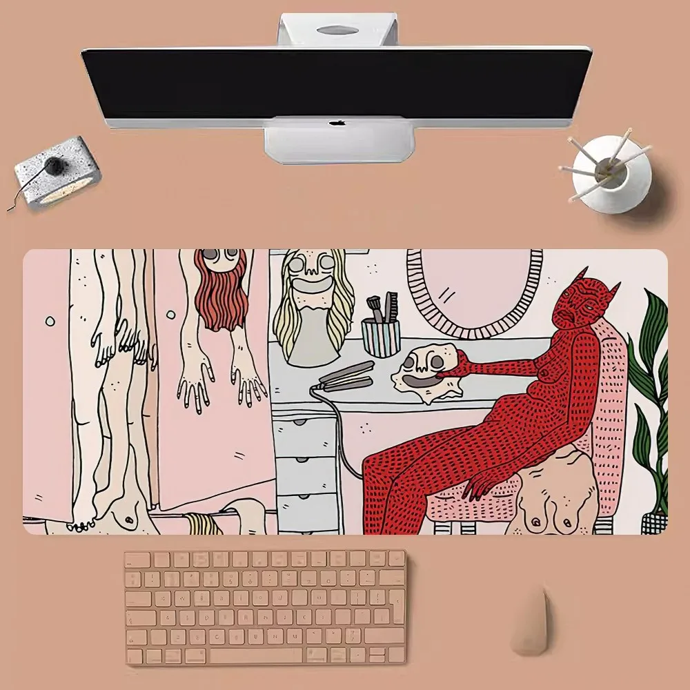 Polly Nor Art Mousepad Large Gaming Compute Gamer PC Keyboard Mouse Mat