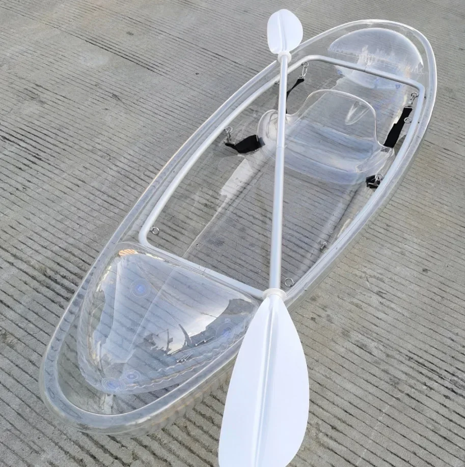 Lakes Rivers Portable Kayaks Tourist PC Clear Acrylic Glass Bottom Canoa Crystal Transparent Plastic Canoe Polycarbonate Boa