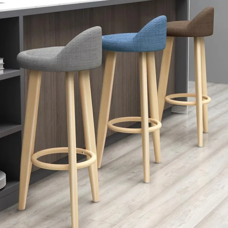 Taburetes de Bar de oficina en la espalda, taburetes nórdicos para cocina, Barbero de moda, diseño de acento, silla moderna para juegos, dormitorio,