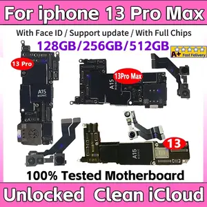 Bilashmart Crazy Cow 100%Wokring Board iPhone 1313 pro13 Pro Max Motherboard With Face ID Unlocked Logic IOS Clean Free iCloud Tested