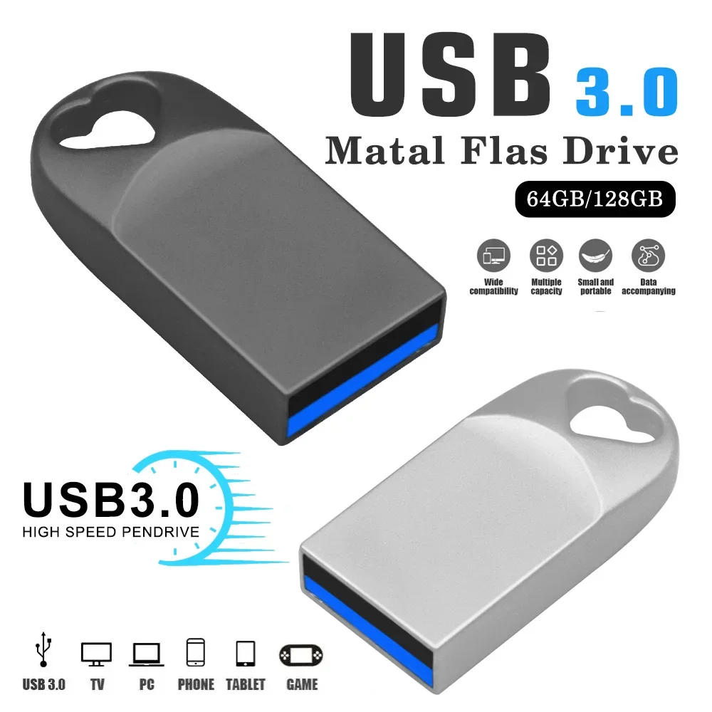 Metal coração usb 3.0 flash drive128gb memória vara rosa dourado pen drive 64gb capacidade real pendrive 32gb16gb8gb presentes criativos