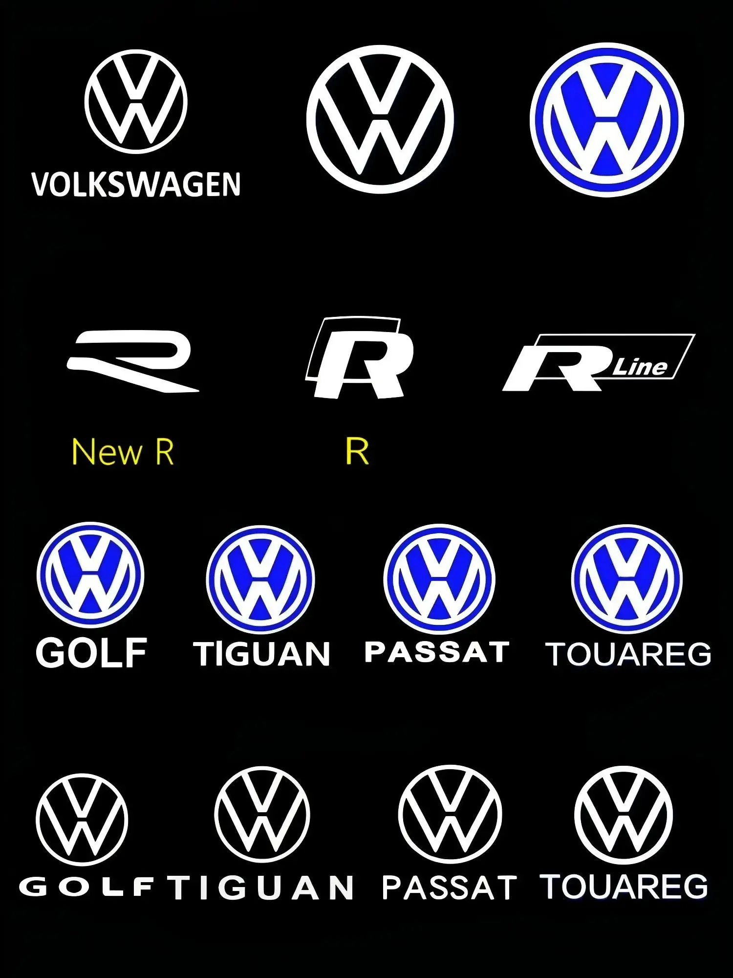 LED باب السيارة كشاف ضوئي مصباح ل Volkswagen VW R Line GTI Passat B6 B7 B8 B9 CC طوارق 7P Golf 5 6 7 Jetta MK7 MK6 Tiguan