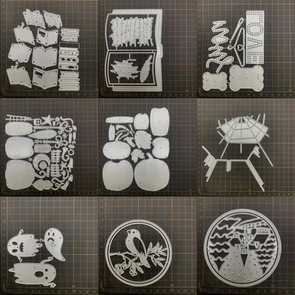 

9 видов металлических вырубных форм и трафаретов для скрапбукинга, декоративного тиснения и рукоделия, с дизайном Хэллоуинская тыква