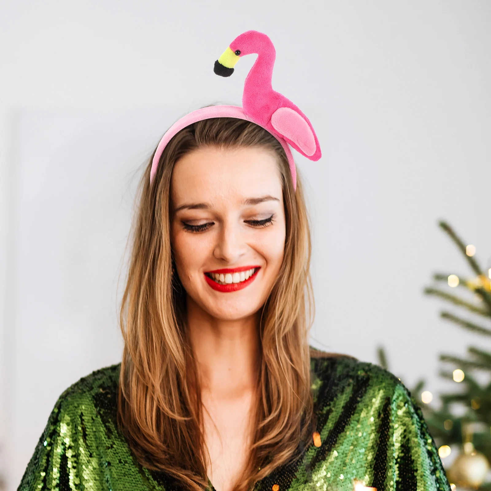 

2Pcs Flamingo Headband Creative Party Accessory Unique Design Comfortable Wear Hawaiian Birthday Tropical Beach Festivals