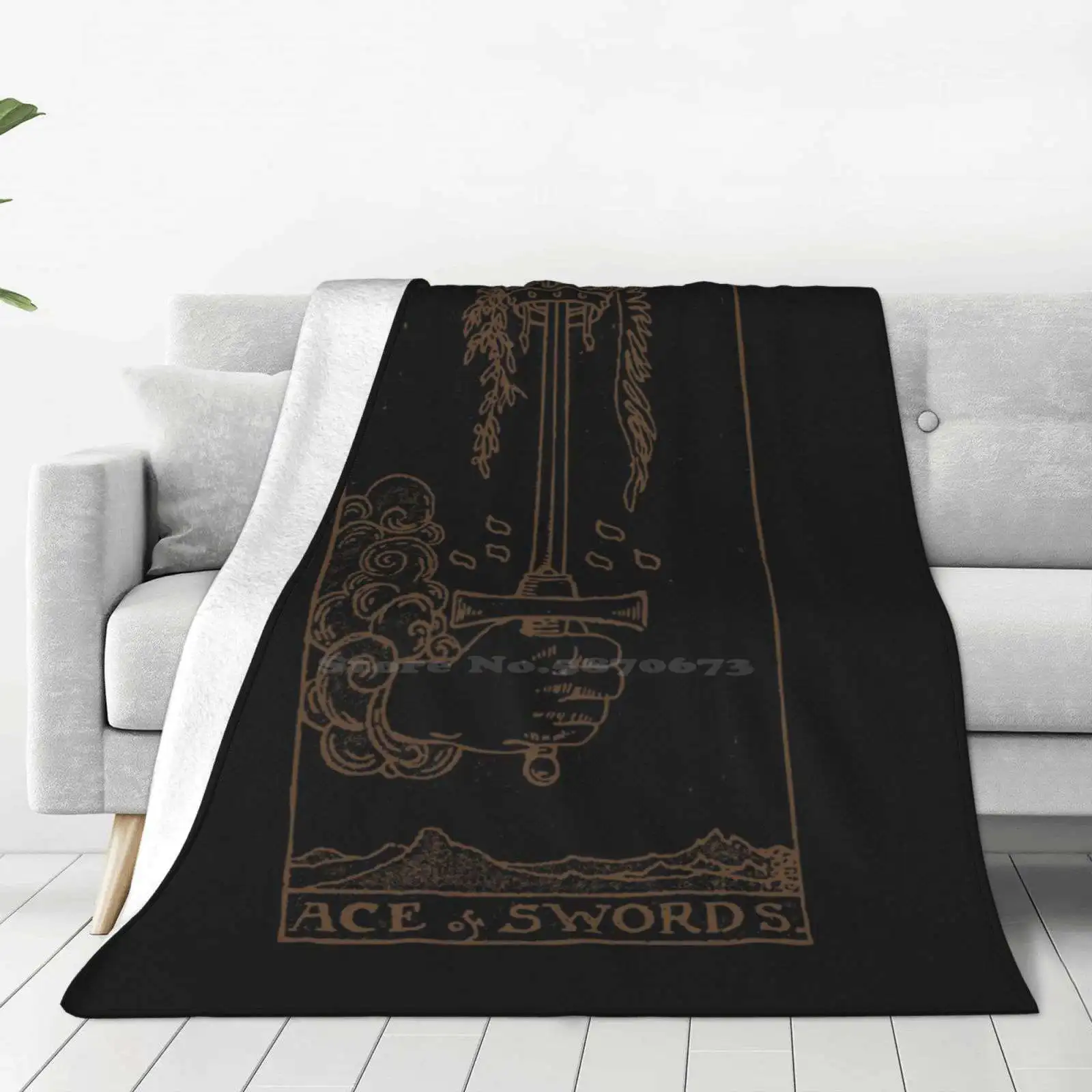 Ace Of Swords Top Quality Comfortable Bed Sofa Soft Blanket Tarot Ace Swords Magick Occult Witch Wicca Pagan Divination Spirit