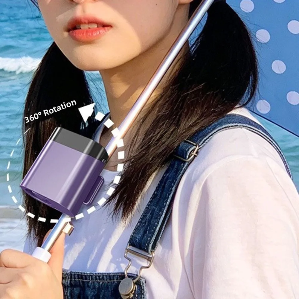 

Mini Hand Free Waist Clip Fan Rechargeable Strong Airflow Hanging Neck Fan High-Speed LED Display Mini Electric Fan Portable Use