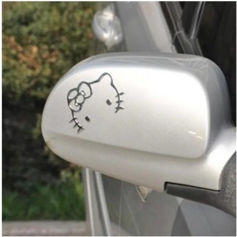 

PVC Soft Rubber KT Cat Car Sticker Cartoon Car Sticker Rearview Mirror Reflective Car Sticker