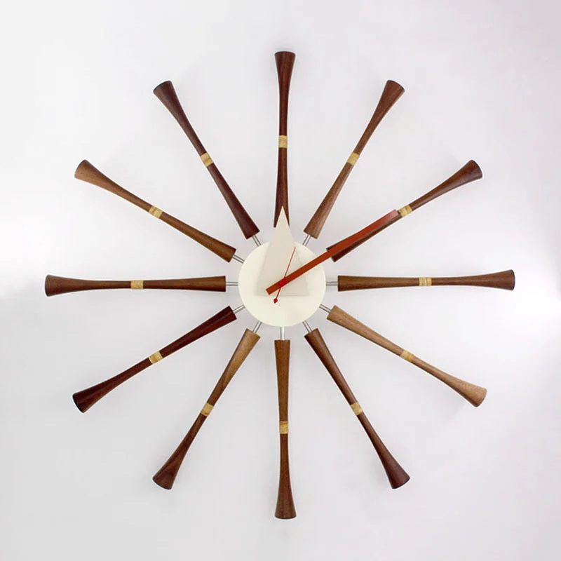 Round Vintage Luxury Wall Clock Silent Non Ticking Wooden Aesthetic Wall Clock Interior Nordic Cute Reloj Pared Home Decor Items