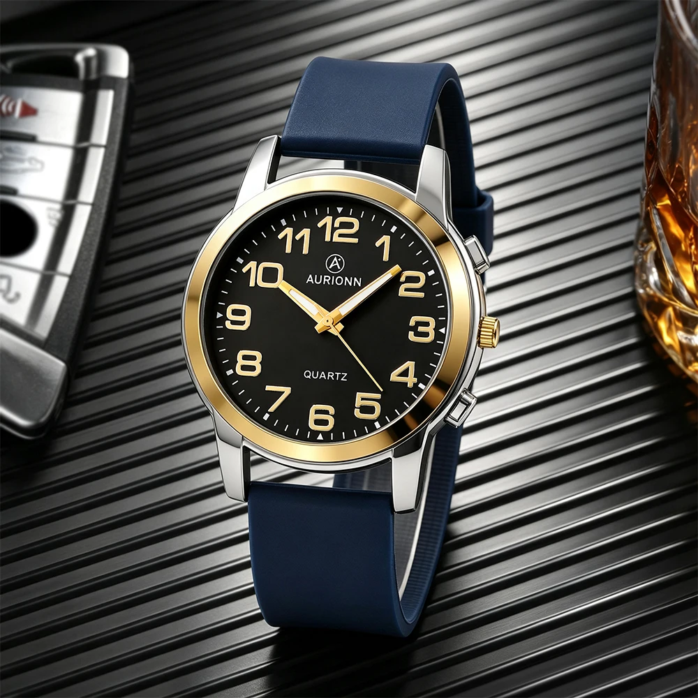 1-piece men's watch, casual and elegant, suitable as a gift for family members, no box included