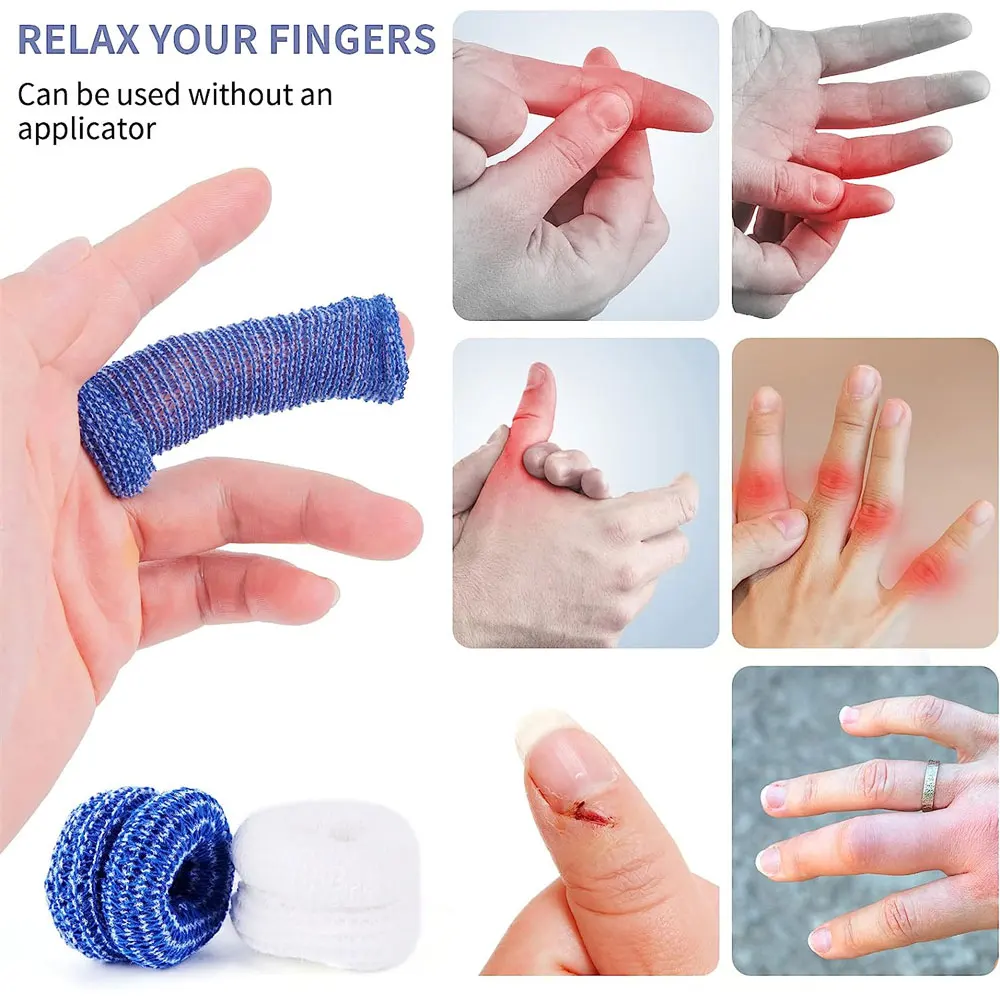 10 Pcs Tubular Bandage Dressings Finger Roll , Finger Toe Cots, Thumb Protector, Fingertips Protective Cushion, Moisture-Wicking