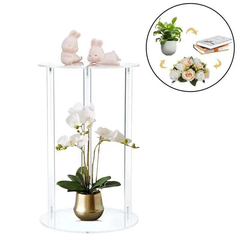 Flower Pot Display Stand Transparent Acrylic Holder Stand Universal Planter Stand For Teacups Vases Modern Display Stand For