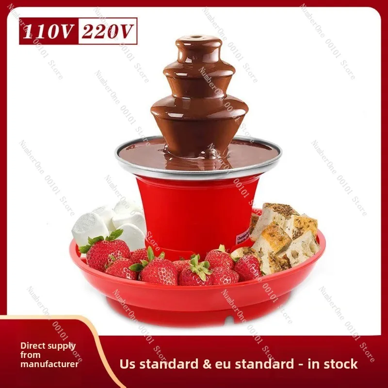 US Standard 3 Layer Chocolate Fountain Machine Removable Melting Tower Waterfall Lava Fondue Maker