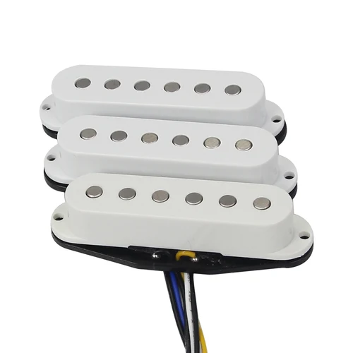 FLEOR 3 uds pastillas de bobina única superior plana pastillas de guitarra eléctrica Vintage Alnico 5 ST 50/50/52mm juego blanco