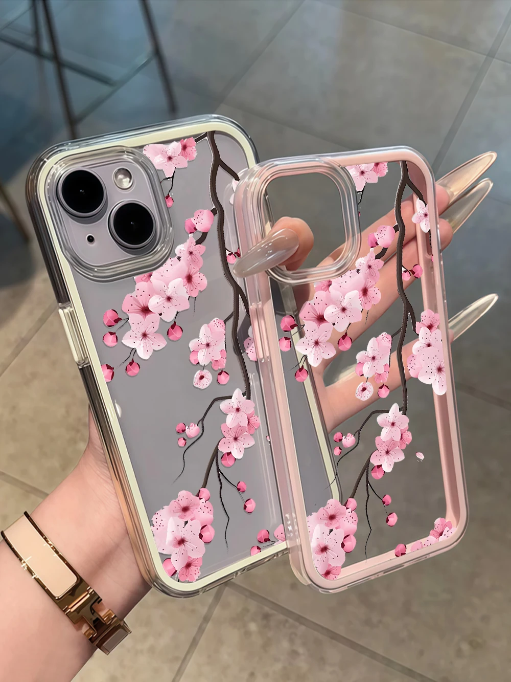 Niedliche Kirschblüten-Matt-Handyhülle für iPhone 16 14 15 Plus 13 14 15 17 16 ProMax 16 15 14 Pro 17Air Transparente Weiche Hülle – Detail 6