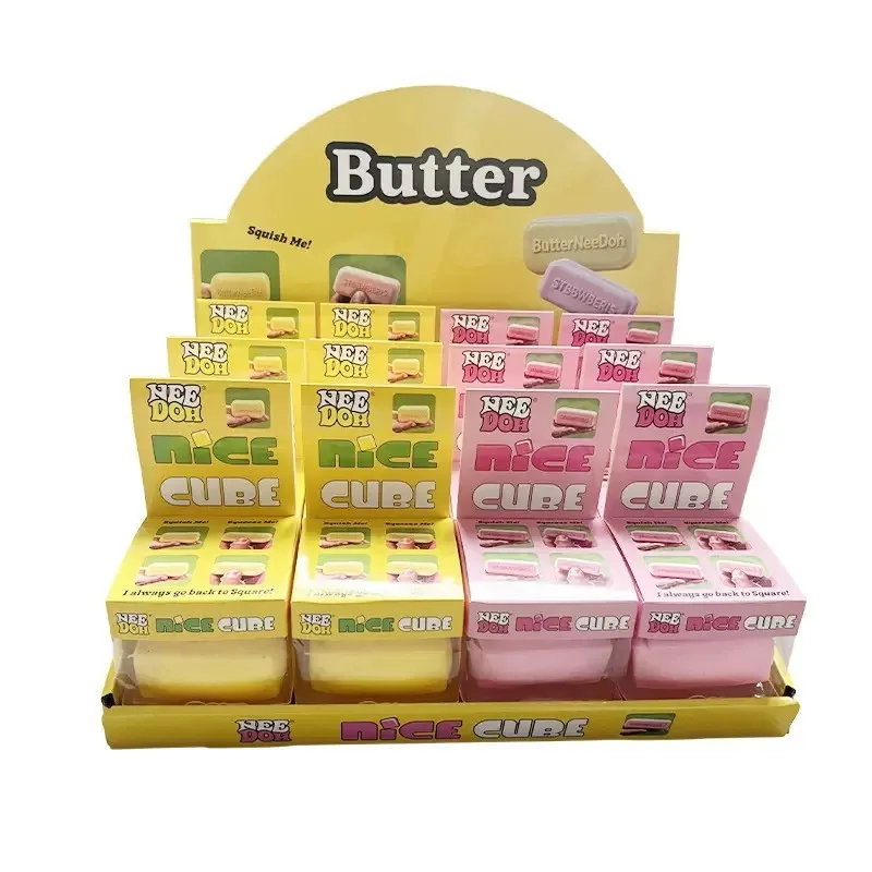 Brand-new Spot Cheese Butter Stick Cube Pinch Music Decompression Vent Toy Slow Rebound