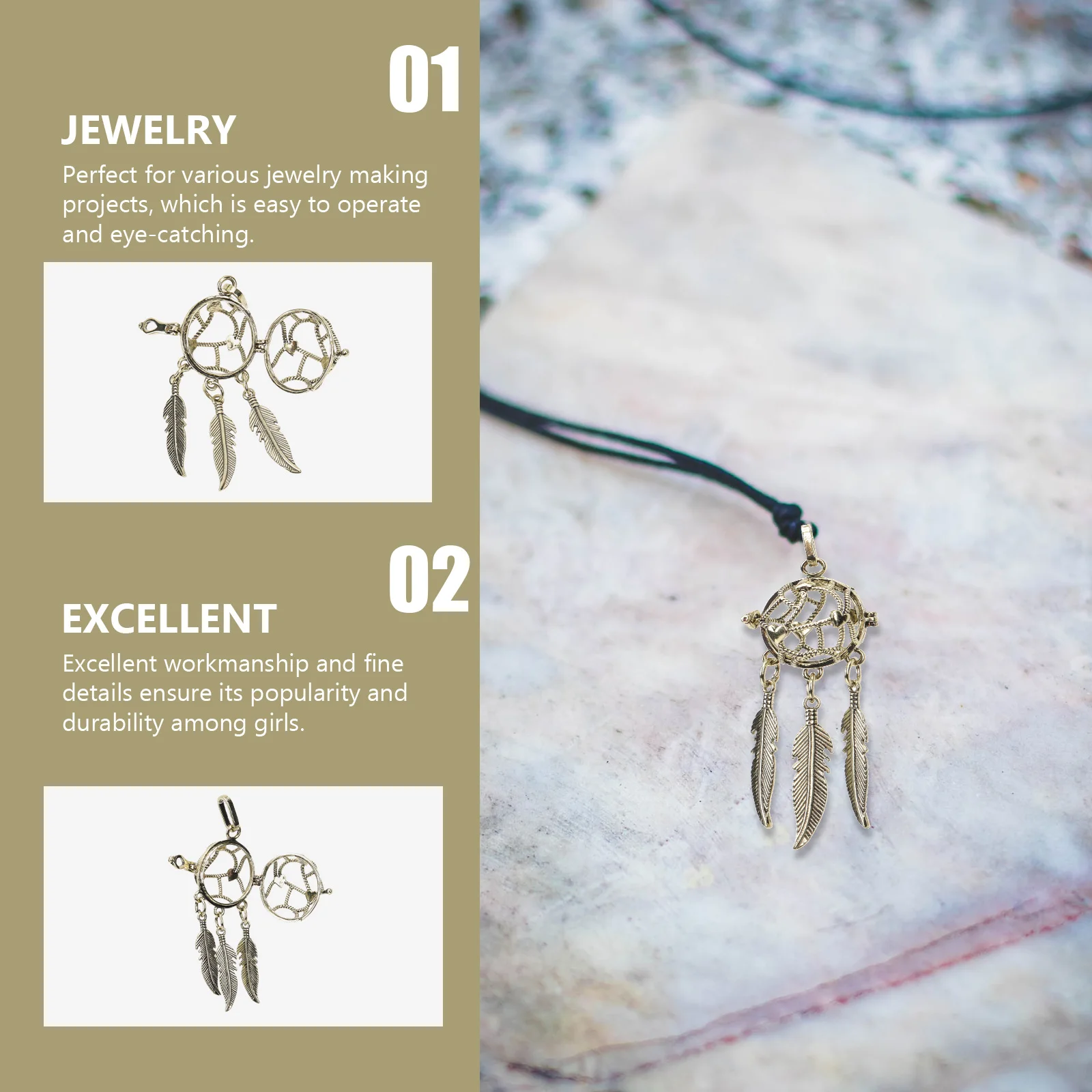 

2 Pcs Ball Aromatherapy Essential Oil Jewelry Bracelet Pendant Necklace Charm Alloy