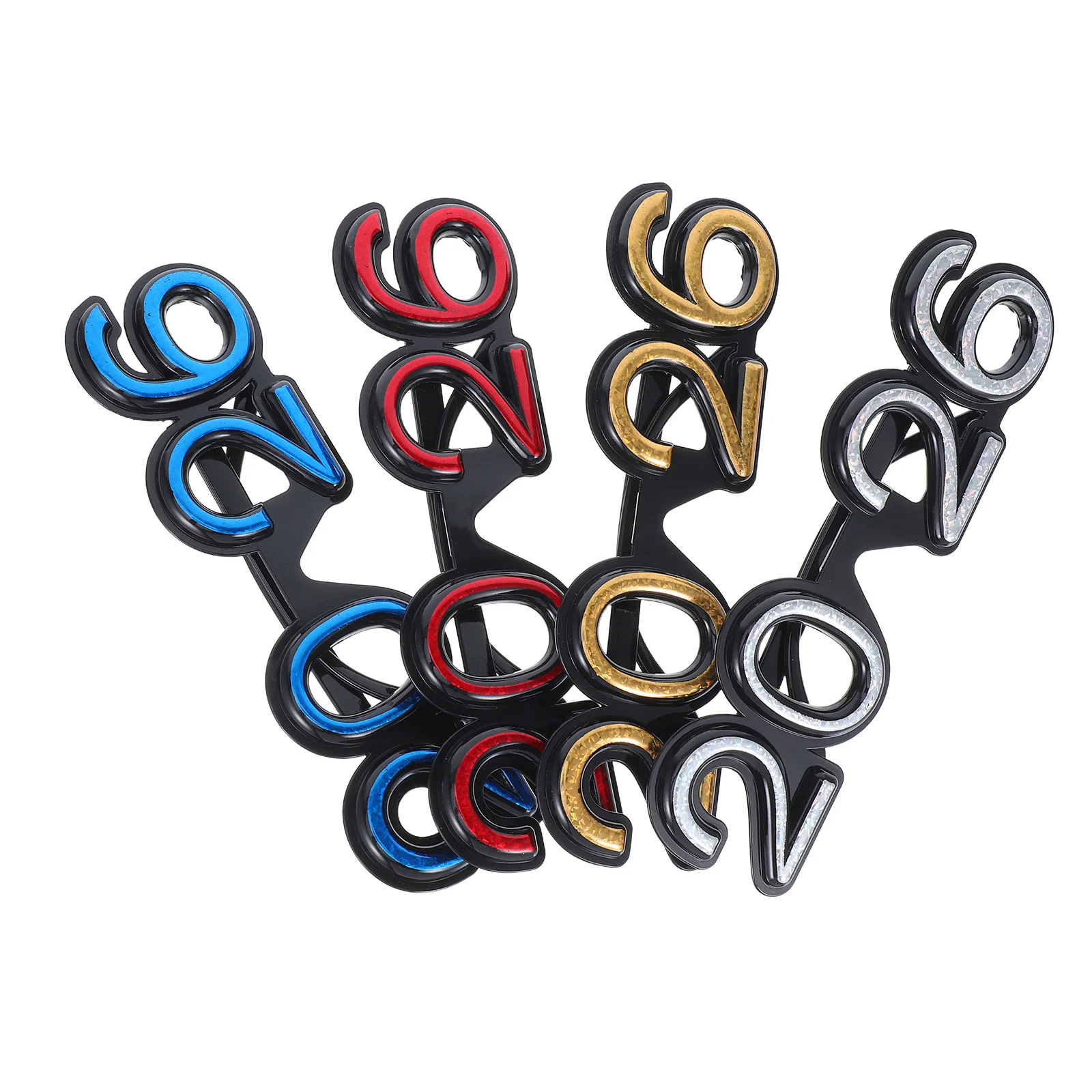 

4Pcs 2026 New Year Glasses Funny Number Eyewear for New Years Eve Party Photo Prop Accessories End of Year Glasses