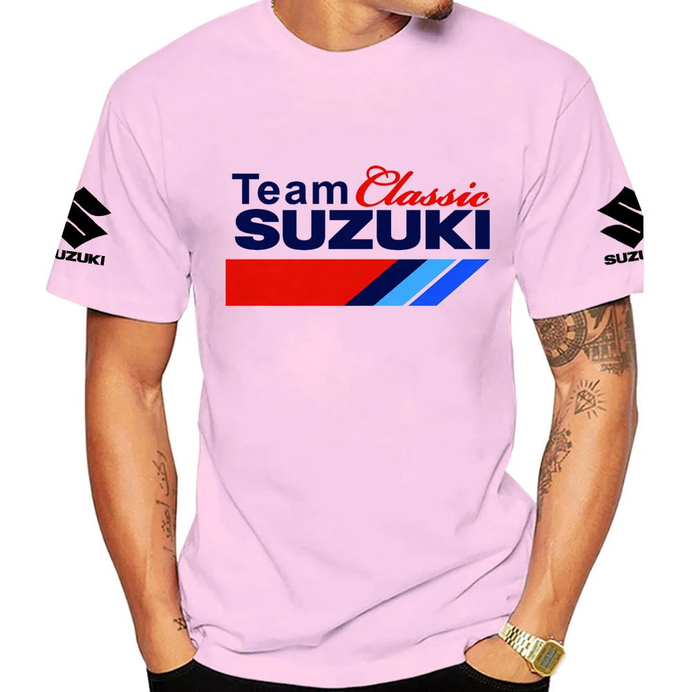 T-shirt classique pour homme en coton 100% pour les passionnés de moto Suzuki, idéal pour les sports