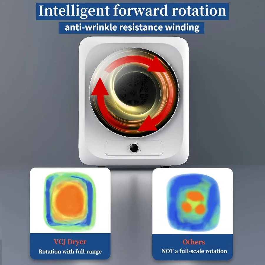 VCJ Draagbare wasdroger voor appartement 10lbs Compacte elektrische wasdroger met roestvrijstalen kuip 1,5 cu.ft Geschikt voor A